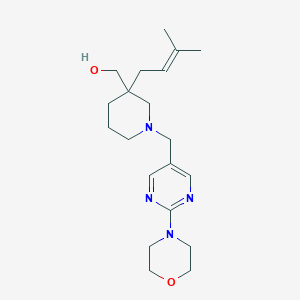 molecular formula C20H32N4O2 B5507288 {3-(3-methylbut-2-en-1-yl)-1-[(2-morpholin-4-ylpyrimidin-5-yl)methyl]piperidin-3-yl}methanol 
