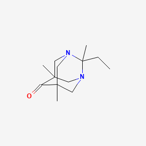 molecular formula C13H22N2O B5507296 2-ethyl-2,5,7-trimethyl-1,3-diazatricyclo[3.3.1.1~3,7~]decan-6-one 
