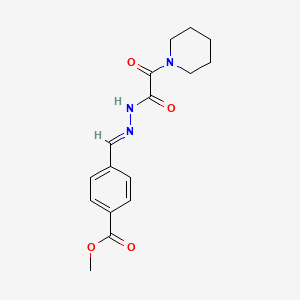 molecular formula C16H19N3O4 B5507311 4-{2-[氧代(1-哌啶基)乙酰]碳酰肼基}苯甲酸甲酯 