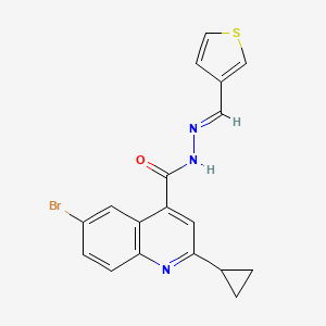 molecular formula C18H14BrN3OS B5507328 6-溴-2-环丙基-N'-(3-噻吩基亚甲基)-4-喹啉甲酰肼 