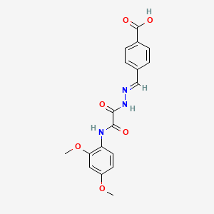 molecular formula C18H17N3O6 B5507432 4-{2-[[(2,4-二甲氧苯基)氨基](氧代)乙酰]碳酰肼酰}苯甲酸 