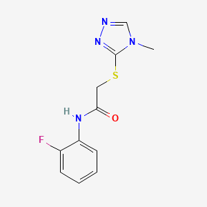 molecular formula C11H11FN4OS B5507452 N-(2-fluorophenyl)-2-[(4-methyl-4H-1,2,4-triazol-3-yl)thio]acetamide 