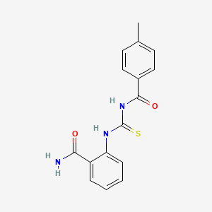 molecular formula C16H15N3O2S B5507484 2-({[(4-methylbenzoyl)amino]carbonothioyl}amino)benzamide 