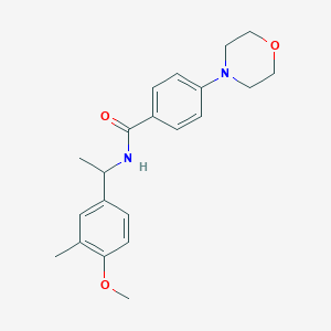 molecular formula C21H26N2O3 B5507514 N-[1-(4-methoxy-3-methylphenyl)ethyl]-4-(4-morpholinyl)benzamide 