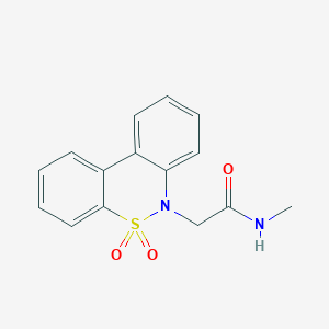 molecular formula C15H14N2O3S B5507516 2-(5,5-dioxido-6H-dibenzo[c,e][1,2]thiazin-6-yl)-N-methylacetamide 