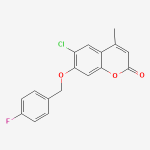 molecular formula C17H12ClFO3 B5507532 6-chloro-7-[(4-fluorobenzyl)oxy]-4-methyl-2H-chromen-2-one 