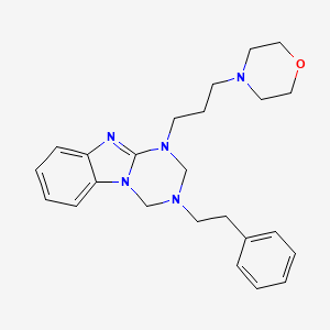 molecular formula C24H31N5O B5507537 1-(3-morpholin-4-ylpropyl)-3-(2-phenylethyl)-1,2,3,4-tetrahydro[1,3,5]triazino[1,2-a]benzimidazole 