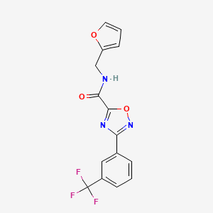 molecular formula C15H10F3N3O3 B5507586 N-(2-furylmethyl)-3-[3-(trifluoromethyl)phenyl]-1,2,4-oxadiazole-5-carboxamide 