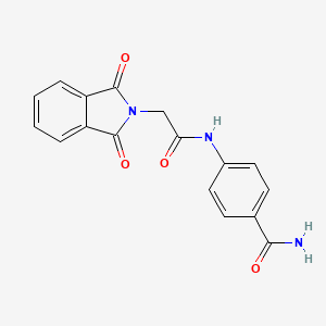 molecular formula C17H13N3O4 B5507587 4-{[(1,3-二氧代-1,3-二氢-2H-异吲哚-2-基)乙酰]氨基}苯甲酰胺 