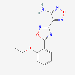 molecular formula C12H11N5O3 B5507597 4-[5-(2-ethoxyphenyl)-1,2,4-oxadiazol-3-yl]-1,2,5-oxadiazol-3-amine 