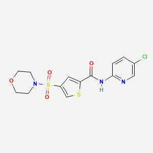 molecular formula C14H14ClN3O4S2 B5507599 N-(5-氯-2-吡啶基)-4-(4-吗啉磺酰基)-2-噻吩甲酰胺 