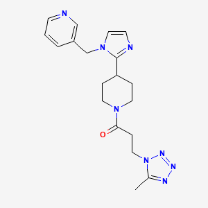 molecular formula C19H24N8O B5507628 3-[(2-{1-[3-(5-甲基-1H-四唑-1-基)丙酰]哌啶-4-基}-1H-咪唑-1-基)甲基]吡啶 