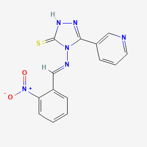 molecular formula C14H10N6O2S B5507634 4-[(2-硝基亚苄基)氨基]-5-(3-吡啶基)-4H-1,2,4-三唑-3-硫醇 