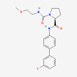 molecular formula C21H24FN3O3 B5507670 (2S)-N~2~-(3'-fluorobiphenyl-4-yl)-N~1~-(2-methoxyethyl)pyrrolidine-1,2-dicarboxamide 