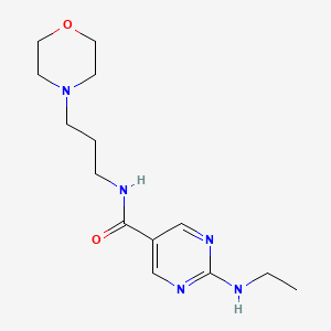 molecular formula C14H23N5O2 B5507673 2-(乙基氨基)-N-[3-(4-吗啉基)丙基]-5-嘧啶甲酰胺 
