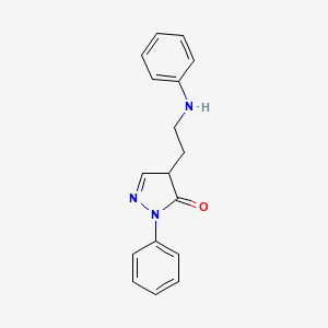 molecular formula C17H17N3O B5507674 4-(2-anilinoethyl)-2-phenyl-2,4-dihydro-3H-pyrazol-3-one 