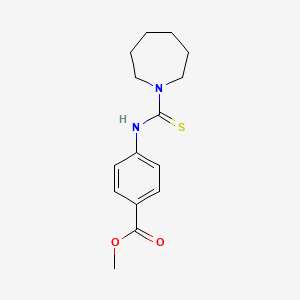 molecular formula C15H20N2O2S B5507684 4-[(1-氮杂环戊烷甲硫酰基)氨基]苯甲酸甲酯 