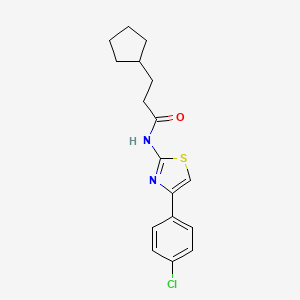 N-[4-(4-chlorophenyl)-1,3-thiazol-2-yl]-3-cyclopentylpropanamide