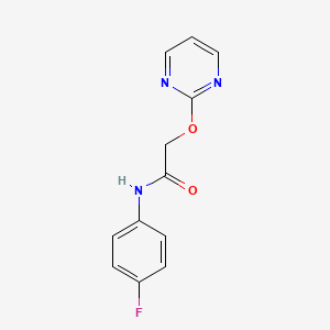 molecular formula C12H10FN3O2 B5507701 N-(4-氟苯基)-2-(2-嘧啶氧基)乙酰胺 