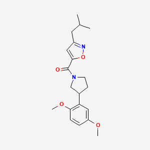 molecular formula C20H26N2O4 B5507713 5-{[3-(2,5-dimethoxyphenyl)-1-pyrrolidinyl]carbonyl}-3-isobutylisoxazole 