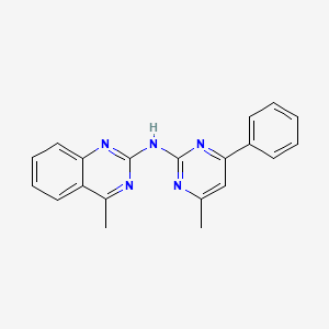 molecular formula C20H17N5 B5507760 4-methyl-N-(4-methyl-6-phenyl-2-pyrimidinyl)-2-quinazolinamine CAS No. 5871-75-0