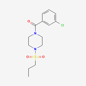 molecular formula C14H19ClN2O3S B5507763 1-(3-氯苯甲酰基)-4-(丙基磺酰基)哌嗪 