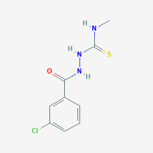 molecular formula C9H10ClN3OS B5507770 2-(3-氯苯甲酰)-N-甲基肼基碳硫酰胺 