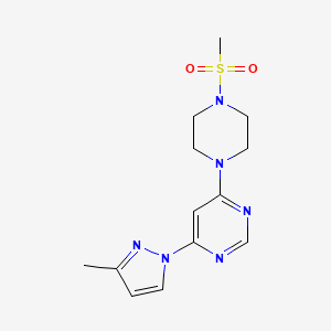 molecular formula C13H18N6O2S B5507776 4-(3-甲基-1H-吡唑-1-基)-6-[4-(甲基磺酰基)-1-哌嗪基]嘧啶 