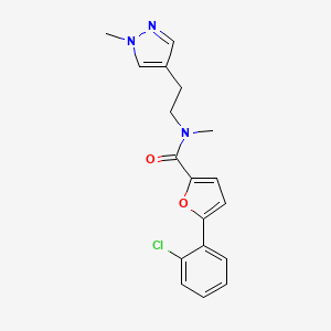 molecular formula C18H18ClN3O2 B5507781 5-(2-chlorophenyl)-N-methyl-N-[2-(1-methyl-1H-pyrazol-4-yl)ethyl]-2-furamide 