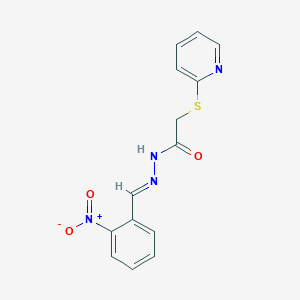 molecular formula C14H12N4O3S B5507792 N'-(2-nitrobenzylidene)-2-(2-pyridinylthio)acetohydrazide 
