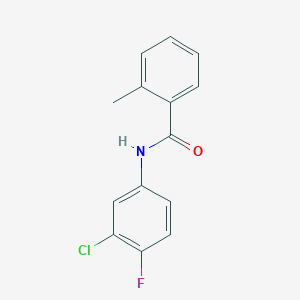 molecular formula C14H11ClFNO B5507796 N-(3-氯-4-氟苯基)-2-甲基苯甲酰胺 