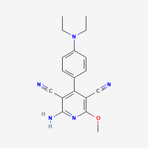 molecular formula C18H19N5O B5507797 2-氨基-4-[4-(二乙氨基)苯基]-6-甲氧基-3,5-吡啶二甲腈 