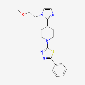 molecular formula C19H23N5OS B5507803 4-[1-(2-methoxyethyl)-1H-imidazol-2-yl]-1-(5-phenyl-1,3,4-thiadiazol-2-yl)piperidine 