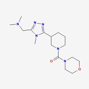 molecular formula C16H28N6O2 B5507832 N,N-dimethyl-1-{4-methyl-5-[1-(morpholin-4-ylcarbonyl)piperidin-3-yl]-4H-1,2,4-triazol-3-yl}methanamine 