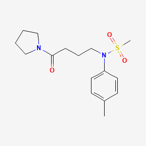 molecular formula C16H24N2O3S B5507857 N-(4-甲基苯基)-N-[4-氧代-4-(1-吡咯烷基)丁基]甲磺酰胺 