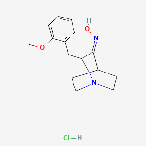 molecular formula C15H21ClN2O2 B5507878 2-(2-methoxybenzyl)quinuclidin-3-one oxime hydrochloride 