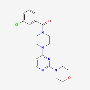 molecular formula C19H22ClN5O2 B5507912 4-{4-[4-(3-chlorobenzoyl)-1-piperazinyl]-2-pyrimidinyl}morpholine 