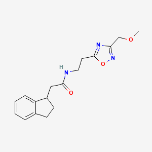 molecular formula C17H21N3O3 B5507919 2-(2,3-dihydro-1H-inden-1-yl)-N-{2-[3-(methoxymethyl)-1,2,4-oxadiazol-5-yl]ethyl}acetamide 