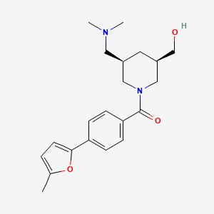 molecular formula C21H28N2O3 B5507937 {(3R*,5R*)-5-[(dimethylamino)methyl]-1-[4-(5-methyl-2-furyl)benzoyl]piperidin-3-yl}methanol 
