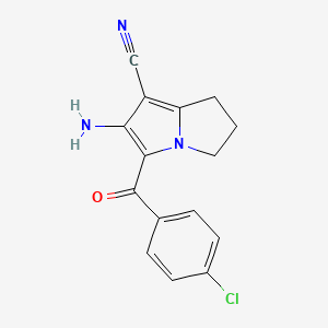molecular formula C15H12ClN3O B5507957 6-氨基-5-(4-氯苯甲酰基)-2,3-二氢-1H-吡咯利嗪-7-腈 