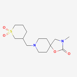 molecular formula C14H24N2O4S B5507986 8-[(1,1-dioxidotetrahydro-2H-thiopyran-3-yl)methyl]-3-methyl-1-oxa-3,8-diazaspiro[4.5]decan-2-one 