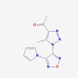 molecular formula C11H10N6O2 B5507990 1-{5-methyl-1-[4-(1H-pyrrol-1-yl)-1,2,5-oxadiazol-3-yl]-1H-1,2,3-triazol-4-yl}ethanone 