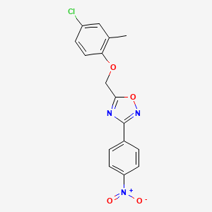molecular formula C16H12ClN3O4 B5508003 5-[(4-chloro-2-methylphenoxy)methyl]-3-(4-nitrophenyl)-1,2,4-oxadiazole 