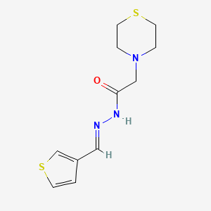 molecular formula C11H15N3OS2 B5508009 N'-(3-thienylmethylene)-2-(4-thiomorpholinyl)acetohydrazide 