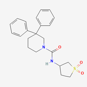 molecular formula C22H26N2O3S B5508050 N-(1,1-二氧化四氢-3-噻吩基)-3,3-二苯基哌啶-1-甲酰胺 