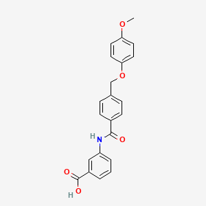 molecular formula C22H19NO5 B5508054 3-({4-[(4-methoxyphenoxy)methyl]benzoyl}amino)benzoic acid 