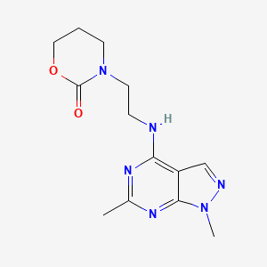 3-{2-[(1,6-dimethyl-1H-pyrazolo[3,4-d]pyrimidin-4-yl)amino]ethyl}-1,3-oxazinan-2-one