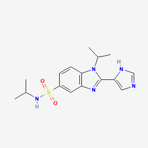 molecular formula C16H21N5O2S B5508082 2-(1H-咪唑-4-基)-N,1-二异丙基-1H-苯并咪唑-5-磺酰胺 