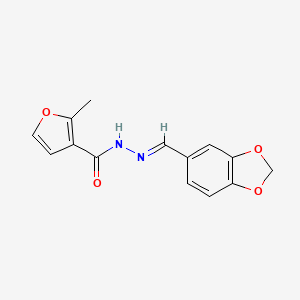 molecular formula C14H12N2O4 B5508095 N'-(1,3-苯并二氧杂环-5-亚甲基)-2-甲基-3-呋喃酰肼 