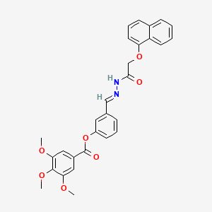 molecular formula C29H26N2O7 B5508136 3-{2-[(1-萘氧基)乙酰基]碳酰肼基}苯基 3,4,5-三甲氧基苯甲酸酯 